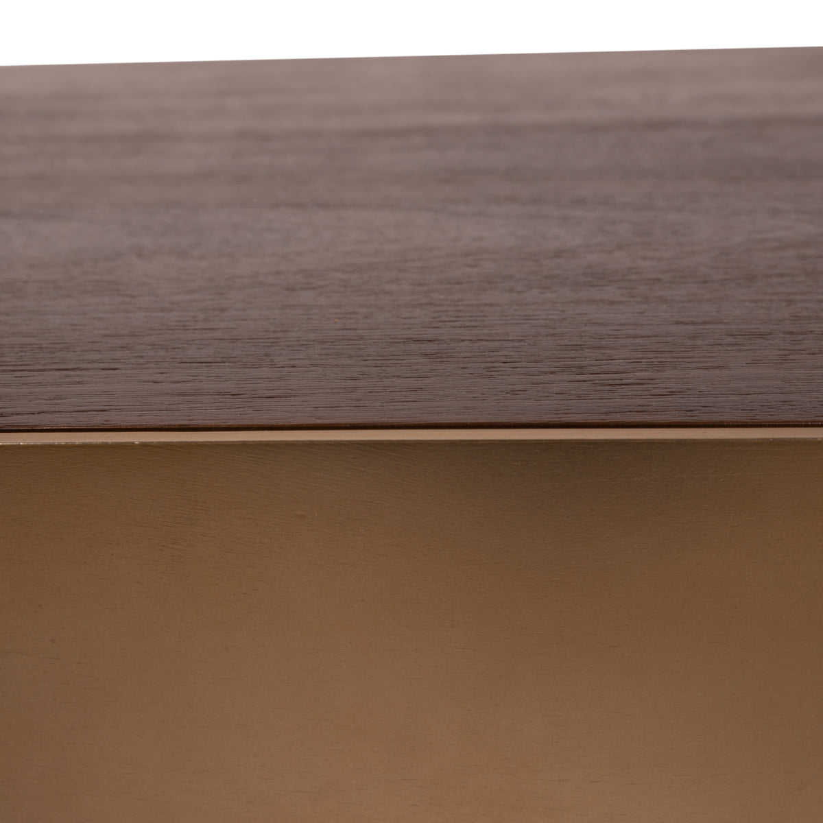 Table basse Warren 90x90x31 bois marron métal doré PTMD