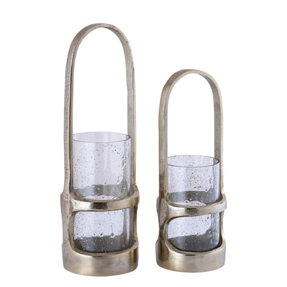 Lanterne Rahana S - 14x14x40 cm - Aluminium - Or PTMD
