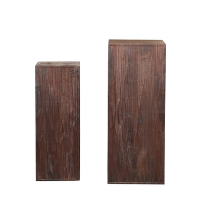 Riko Bois de Manguier Marron Socle Sculpté Ondulé SV2 PTMD