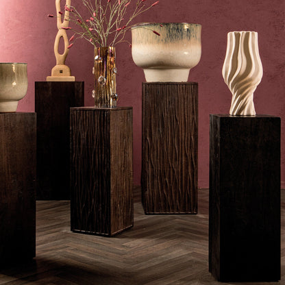 Riko Bois de Manguier Marron Socle Sculpté Ondulé SV2 PTMD