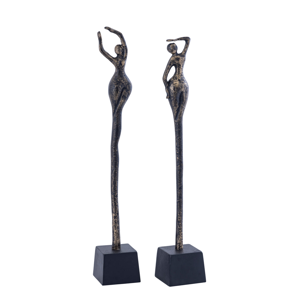 Ciwan Antique Brass statue de femme en aluminium coulé B PTMD
