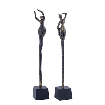 Ciwan Antique Brass statue de femme en aluminium coulé B PTMD