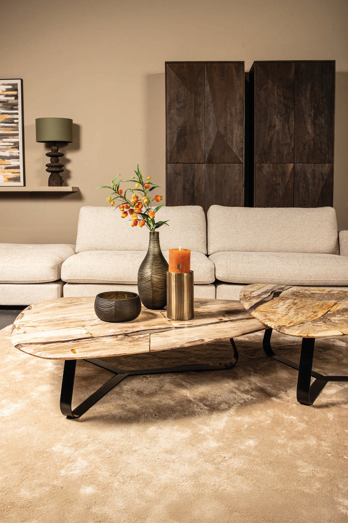 Table basse Deeba en bois pétrifié 130 PTMD