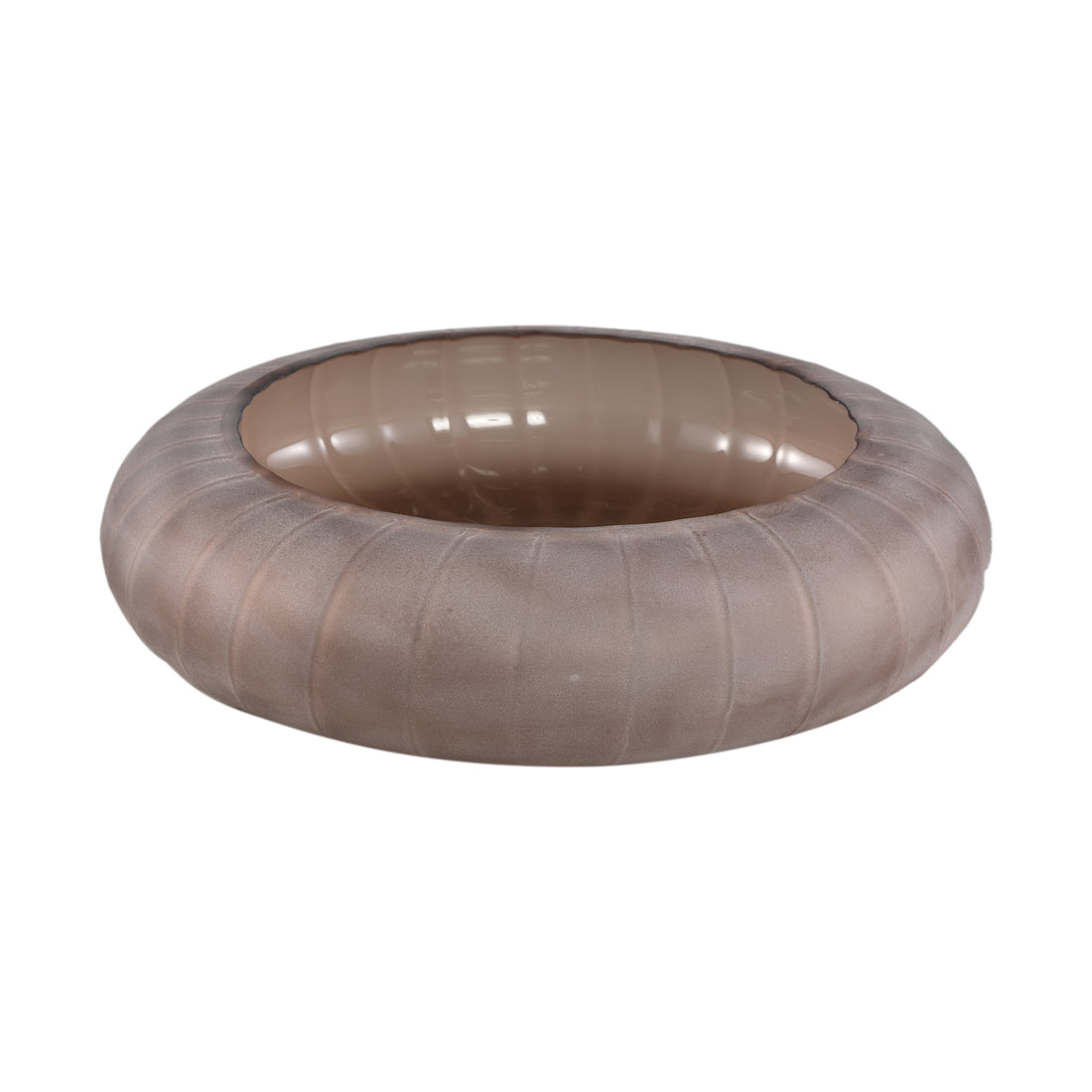 Bol rond Levente en verre sculpté à la main, strié PTMD