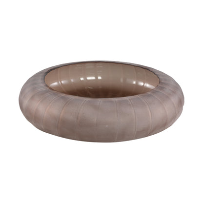 Bol rond Levente en verre sculpté à la main, strié PTMD