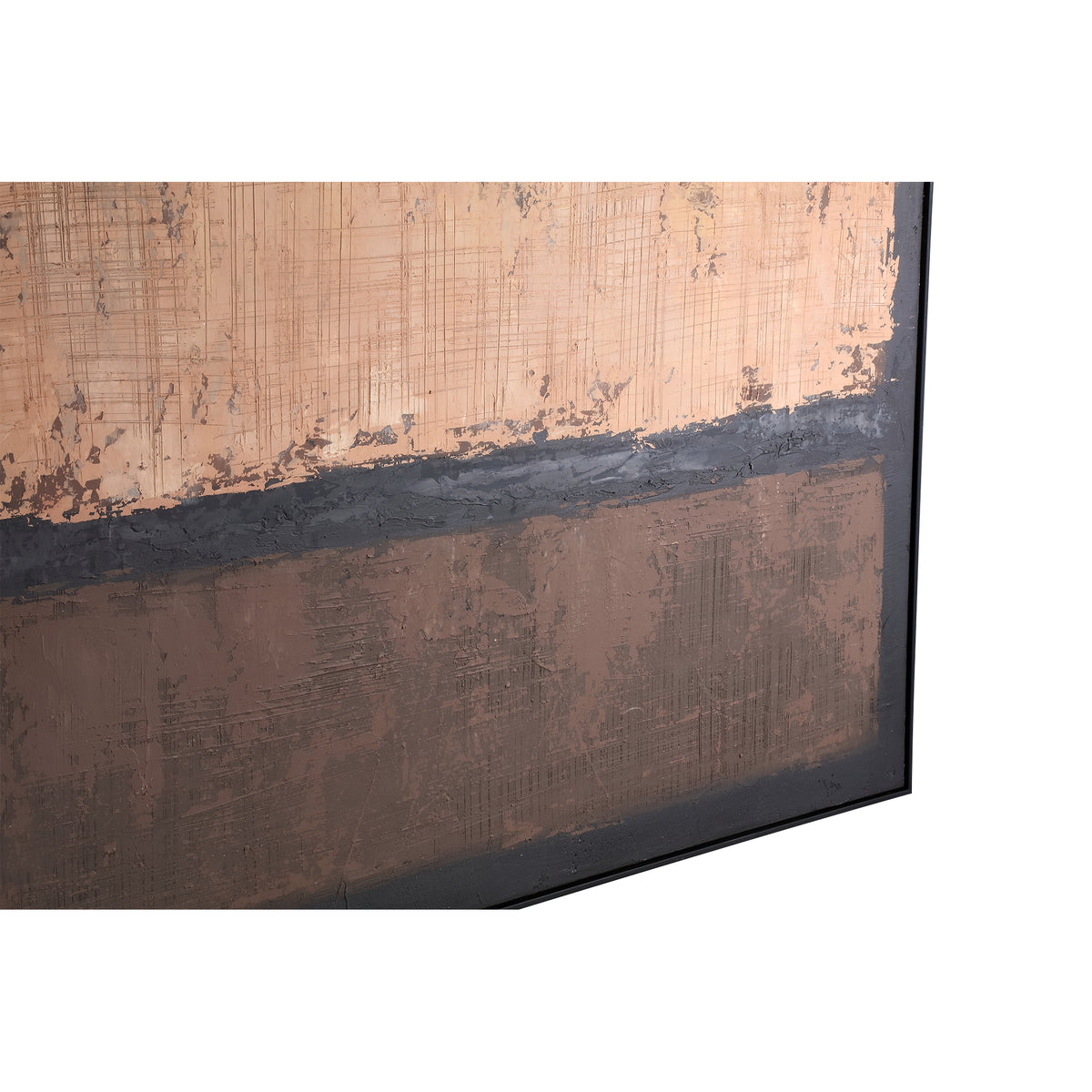 Panneau mural peint sur toile marron Asante, cadre carré PTMD