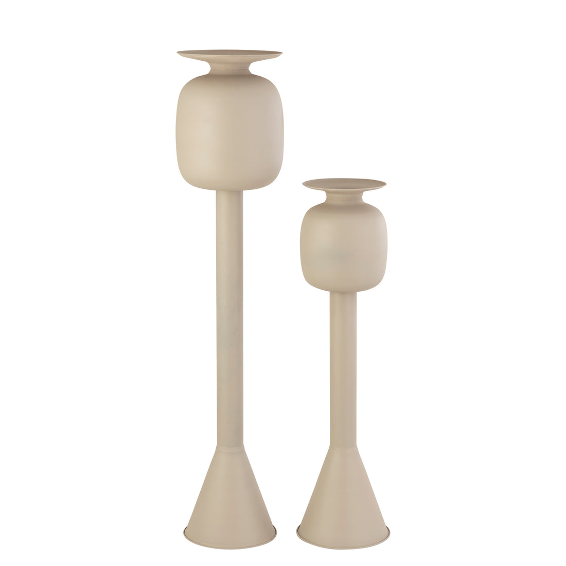 Dainah Cream pot en fer sur pied long Large PTMD