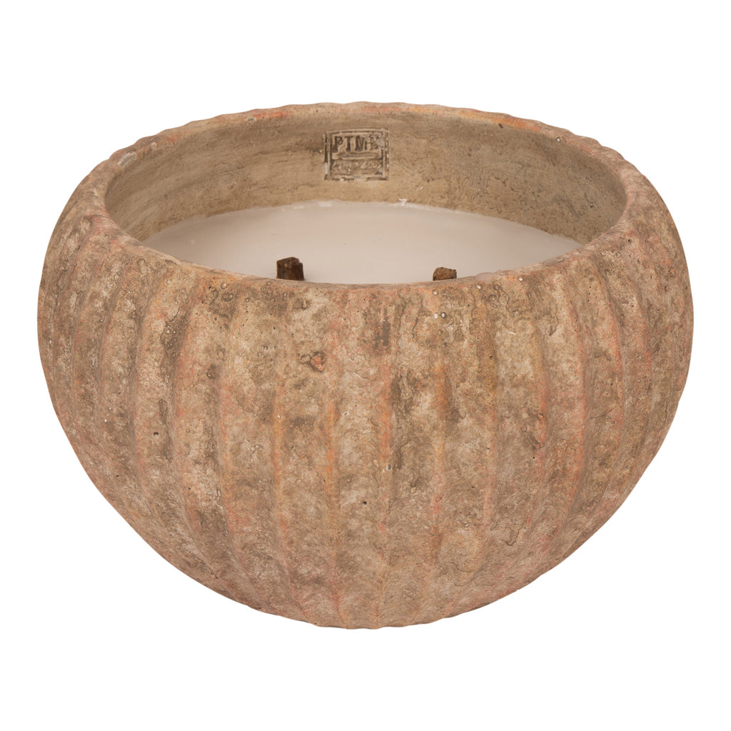 Bougie extérieure en ciment Yasmeene marron Ø29 cm PTMD