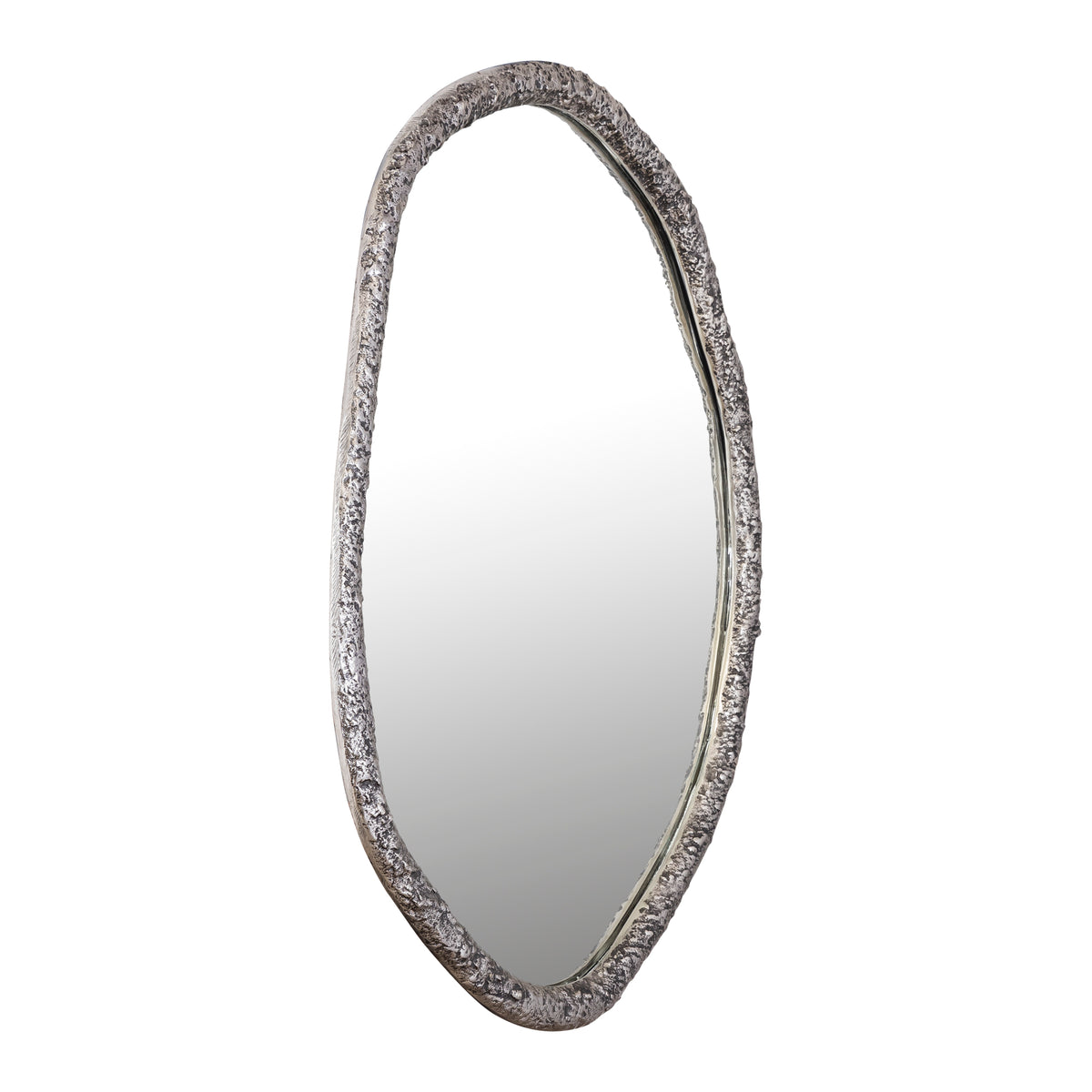 Miroir rond de forme organique Paisley Nickel PTMD