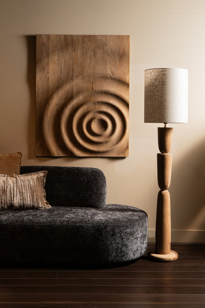 Base de lampadaire à étages en bois de manguier naturel Lorinne PTMD