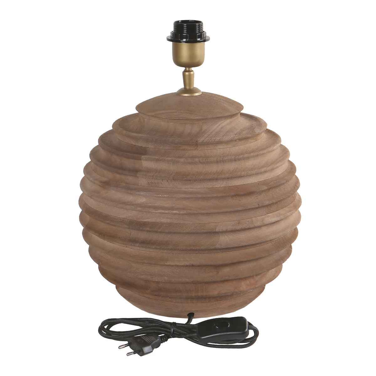 Roven Base de lampe de table côtelée en bois de manguier naturel PTMD