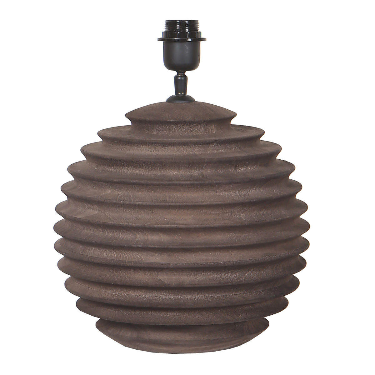 Roven Brown pied de lampe de table côtelé en bois de manguier PTMD