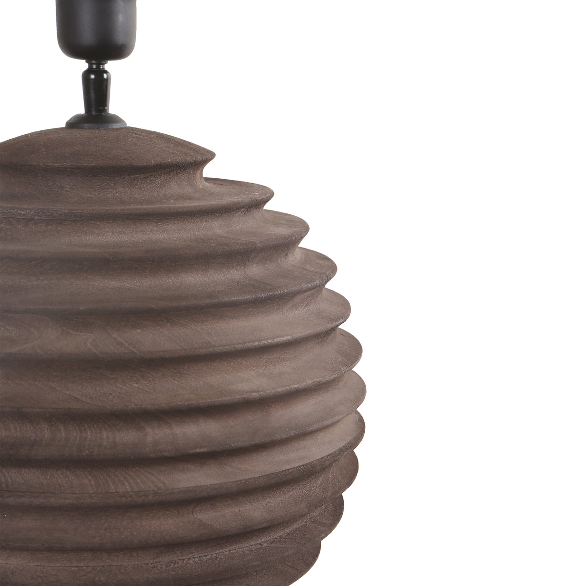 Roven Brown pied de lampe de table côtelé en bois de manguier PTMD