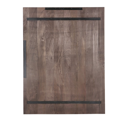 Panneau mural circulaire Mattin Brown en bois de manguier, rect PTMD