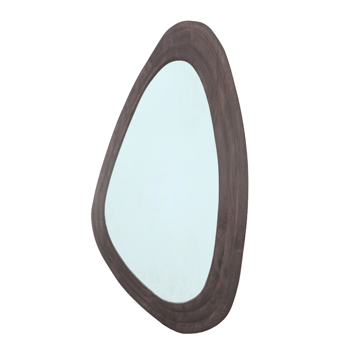 Santin Brown miroir triangle organique en bois de manguier PTMD