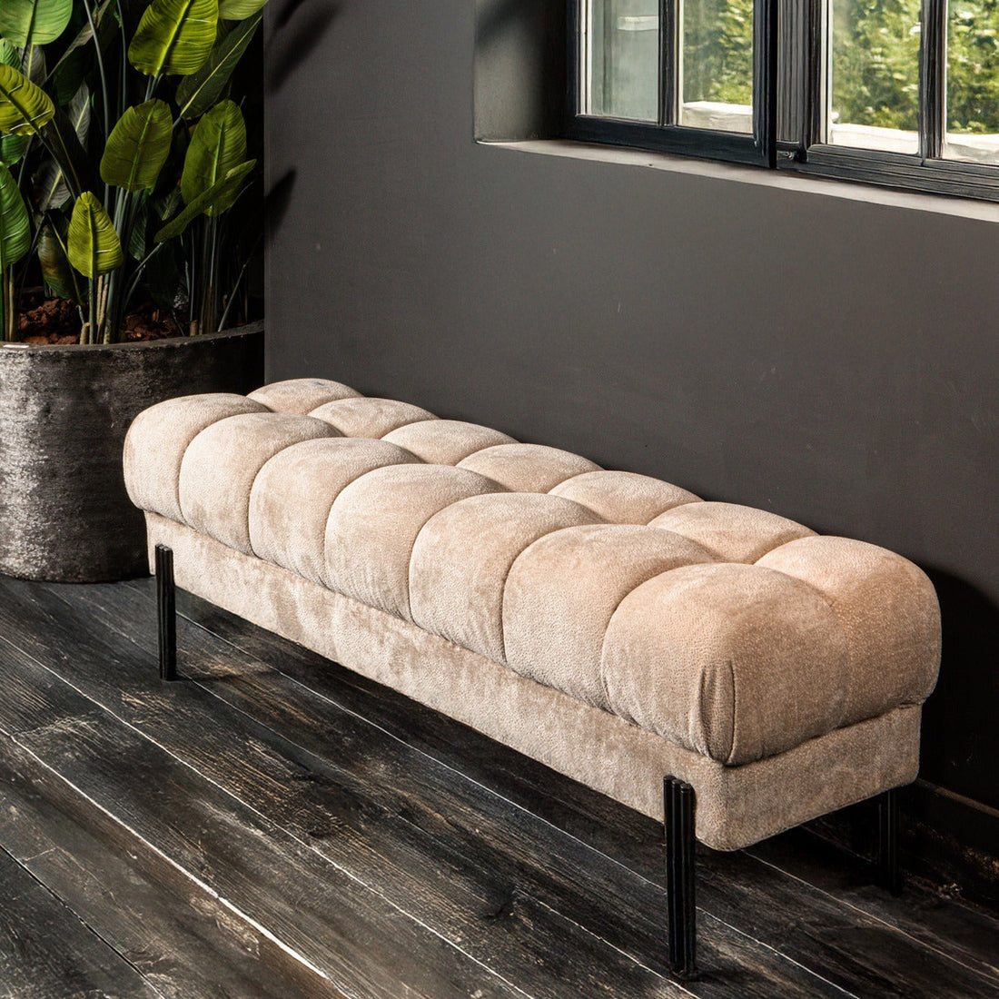 Banc Melbourne 160x47x48cm Beige PTMD