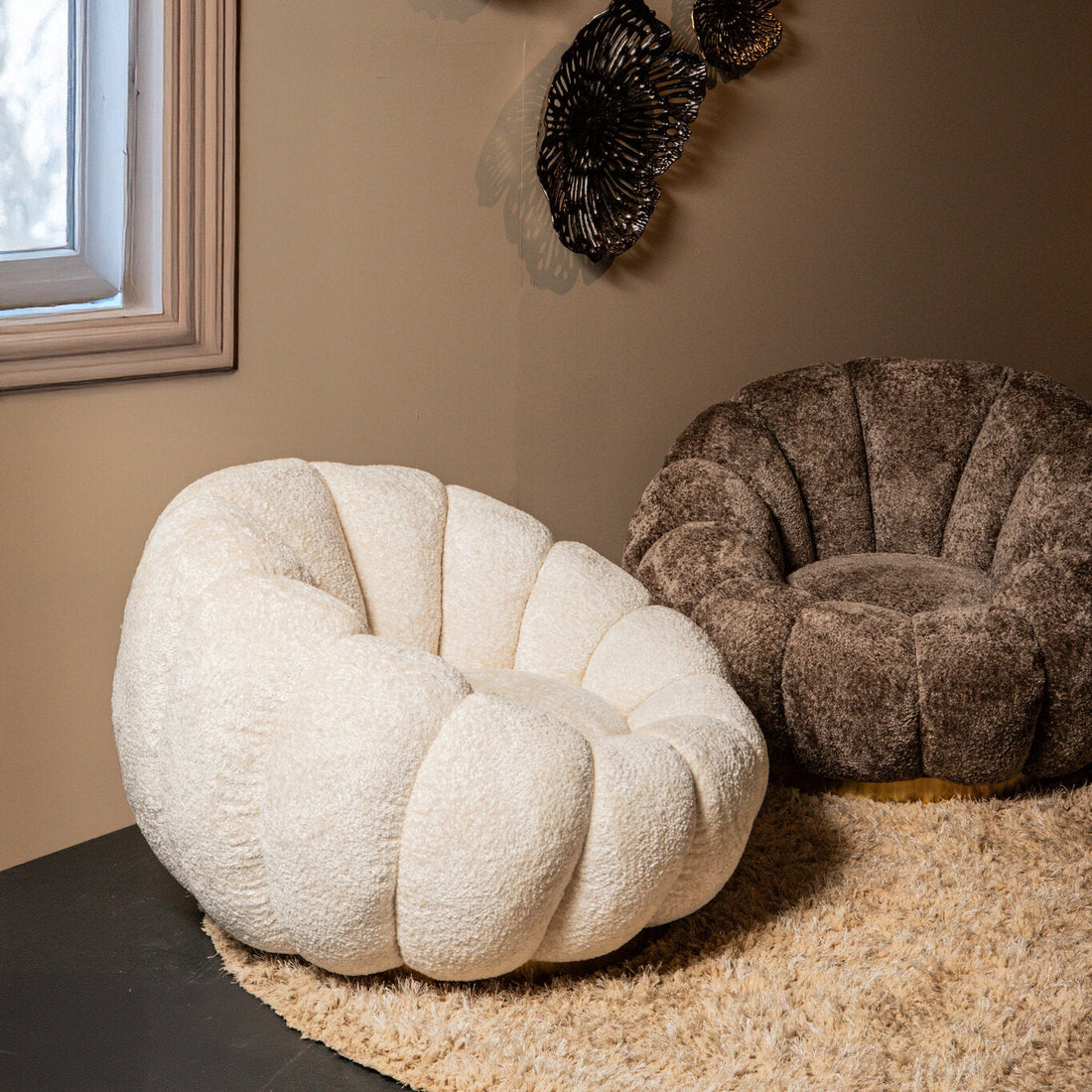 Fauteuil pivotant Daisy Crème Euphoria PTMD