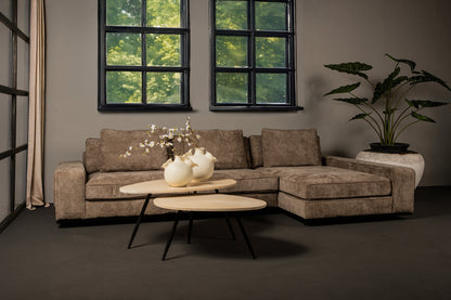 Table basse Veria en marbre beige, lot de 2 PTMD
