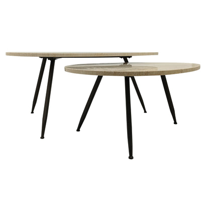 Table basse Veria en marbre beige, lot de 2 PTMD