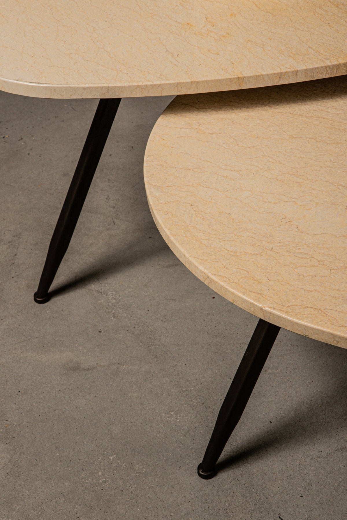 Table basse Veria en marbre beige, lot de 2 PTMD
