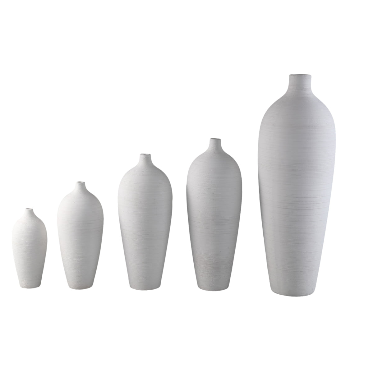 Vase bouteille Cavinn Céramique Blanc Ø24cm x H70cm PTMD