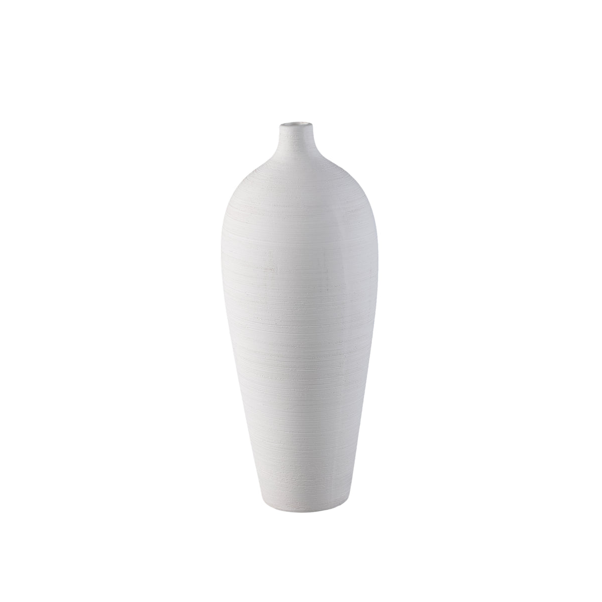 Vase bouteille Cavinn Céramique Blanc Ø18cm x H44cm PTMD