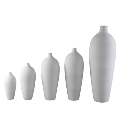 Vase bouteille Cavinn Céramique Blanc Ø18cm x H44cm PTMD