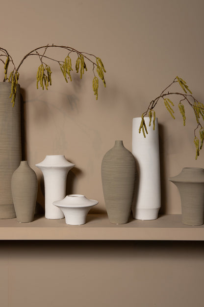 Vase bouteille Cavinn Céramique Beige Ø18cm x H44cm PTMD