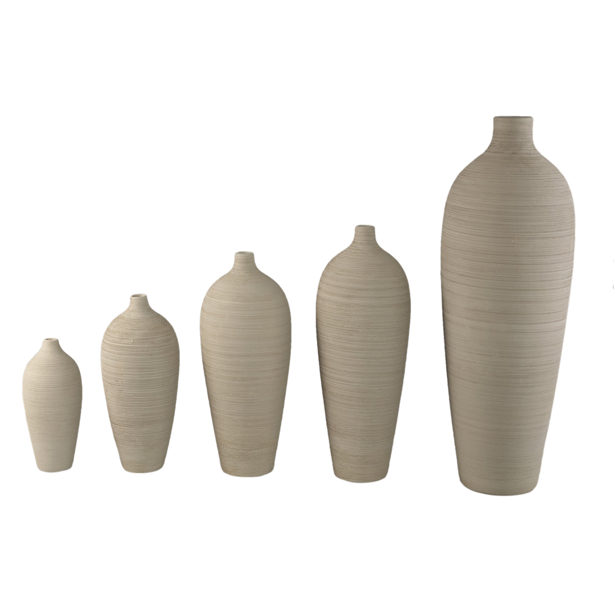 Vase bouteille Cavinn Céramique Beige Ø15cm x H35cm PTMD