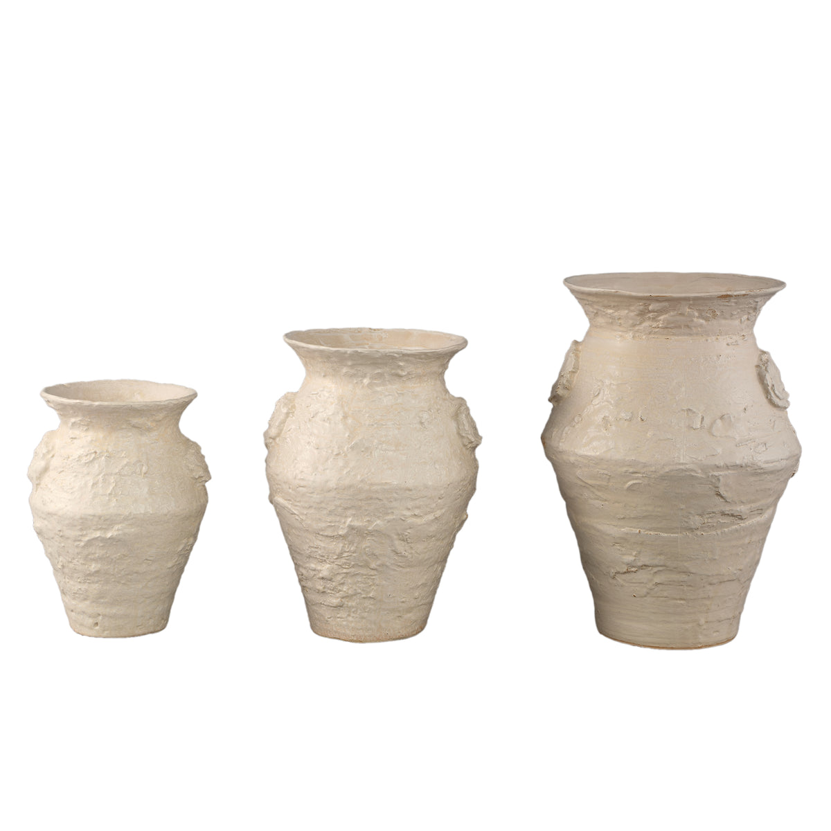 Pot Leandra Beige Rond Céramique Texture brute Moyen PTMD