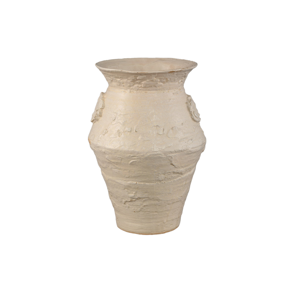 Pot Leandra Beige Rond Céramique Texture brute Large PTMD