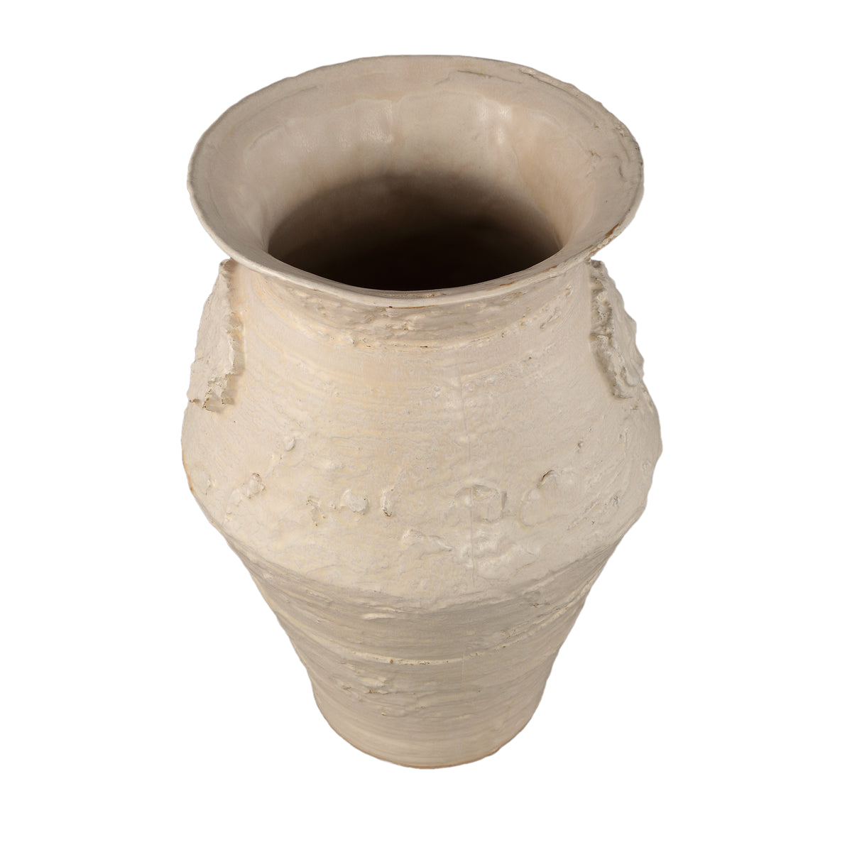 Pot Leandra Beige Rond Céramique Texture brute Large PTMD