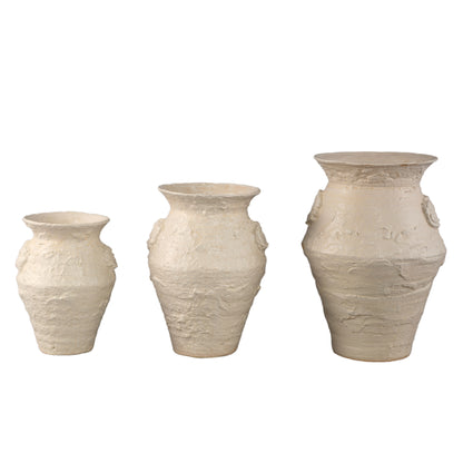 Pot Leandra Beige Rond Céramique Texture brute Large PTMD
