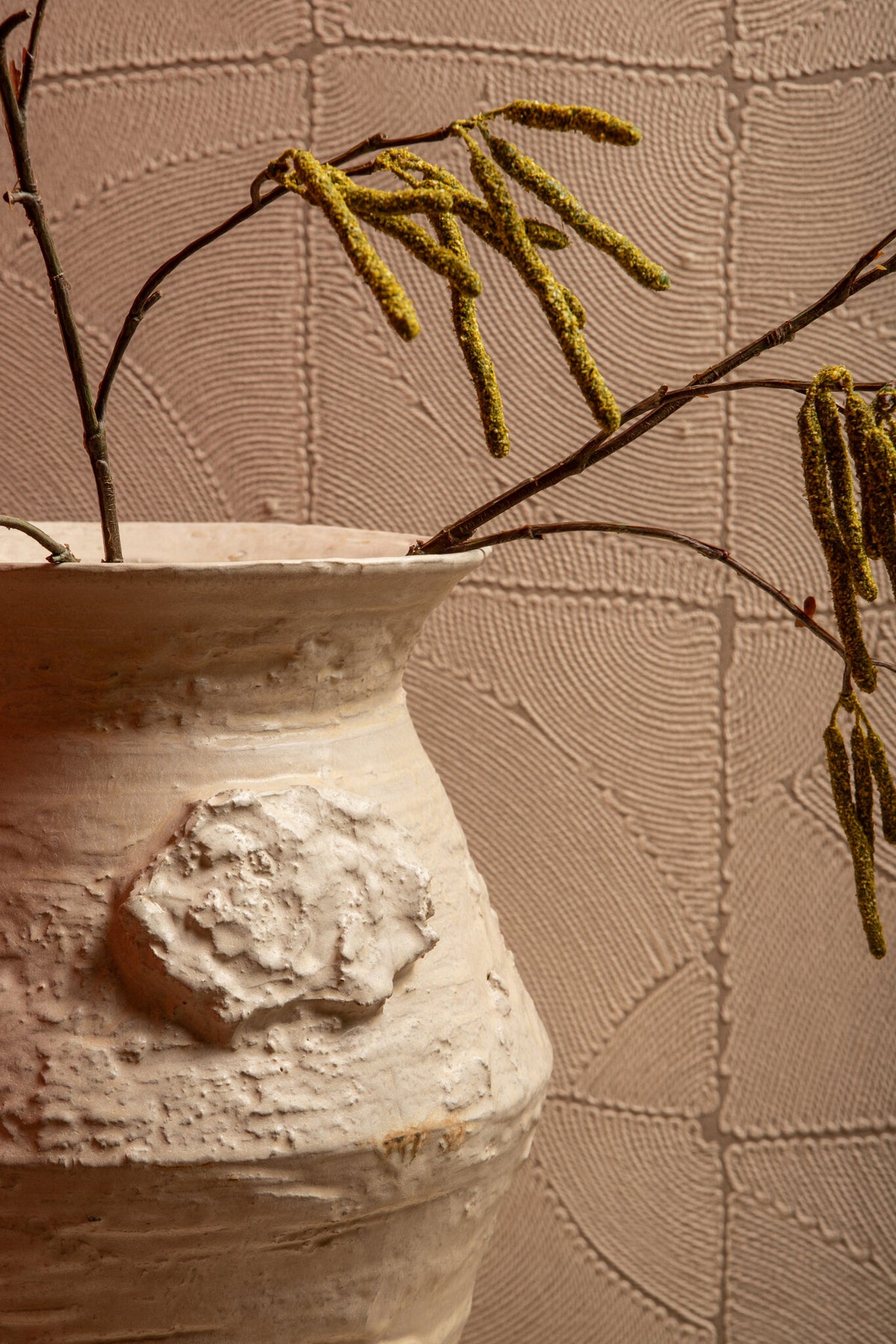 Pot Leandra Beige Rond Céramique Texture brute Large PTMD