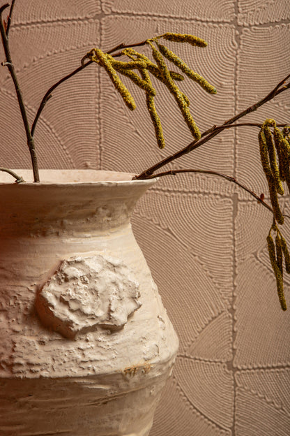 Pot Leandra Beige Rond Céramique Texture brute Large PTMD
