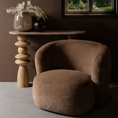 Fauteuil Aphrodite Mocca Fur PTMD