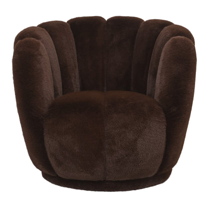 Fauteuil Furia marron foncé en fourrure PTMD