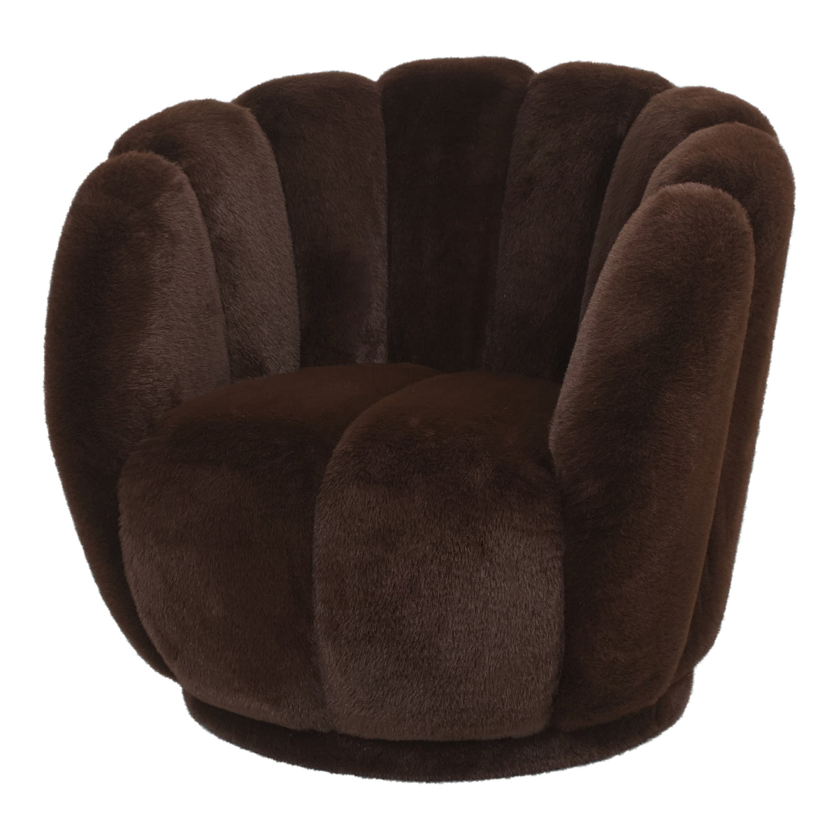 Fauteuil Furia marron foncé en fourrure PTMD