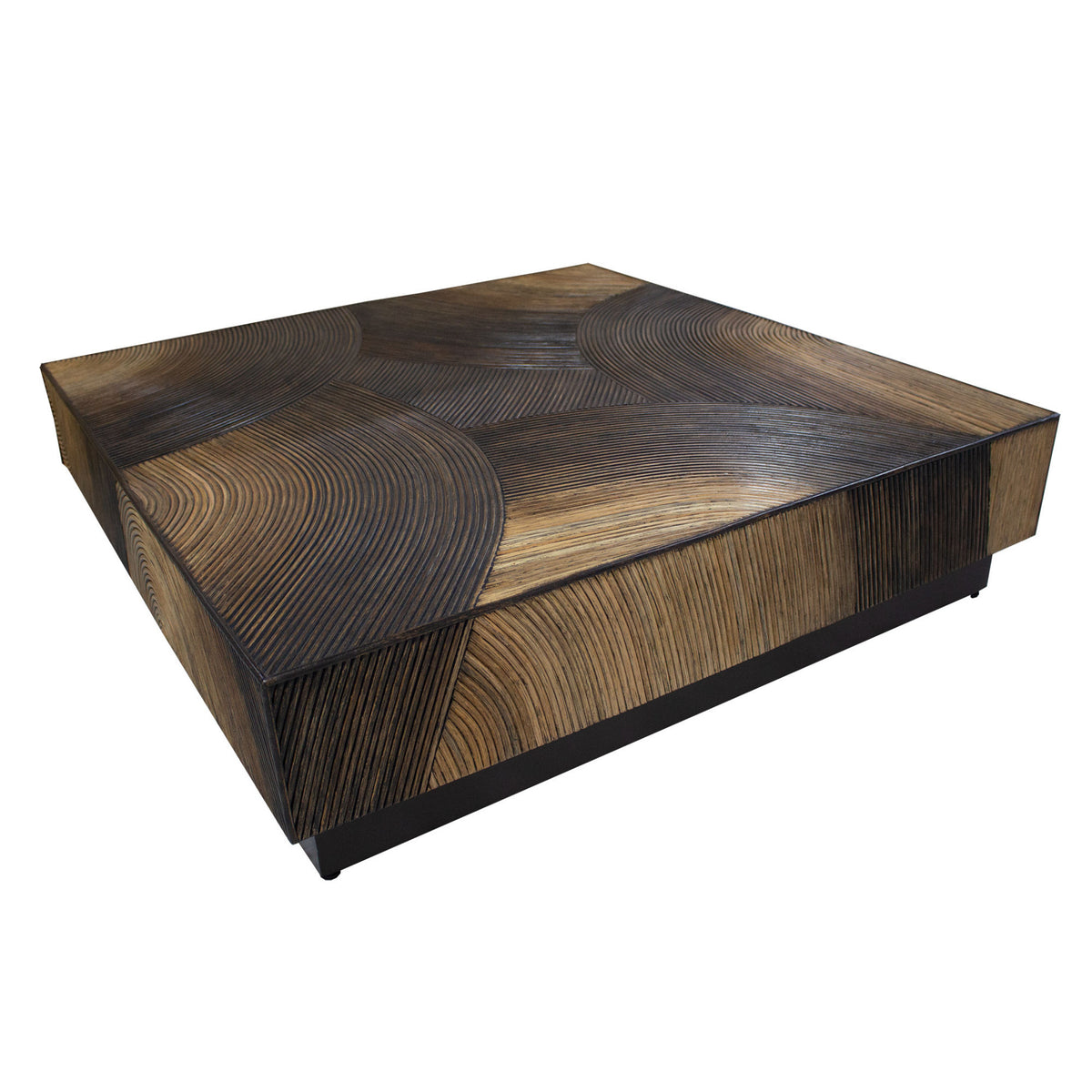 PTMD Casablanca Table basse marron carrée 120x120cm
