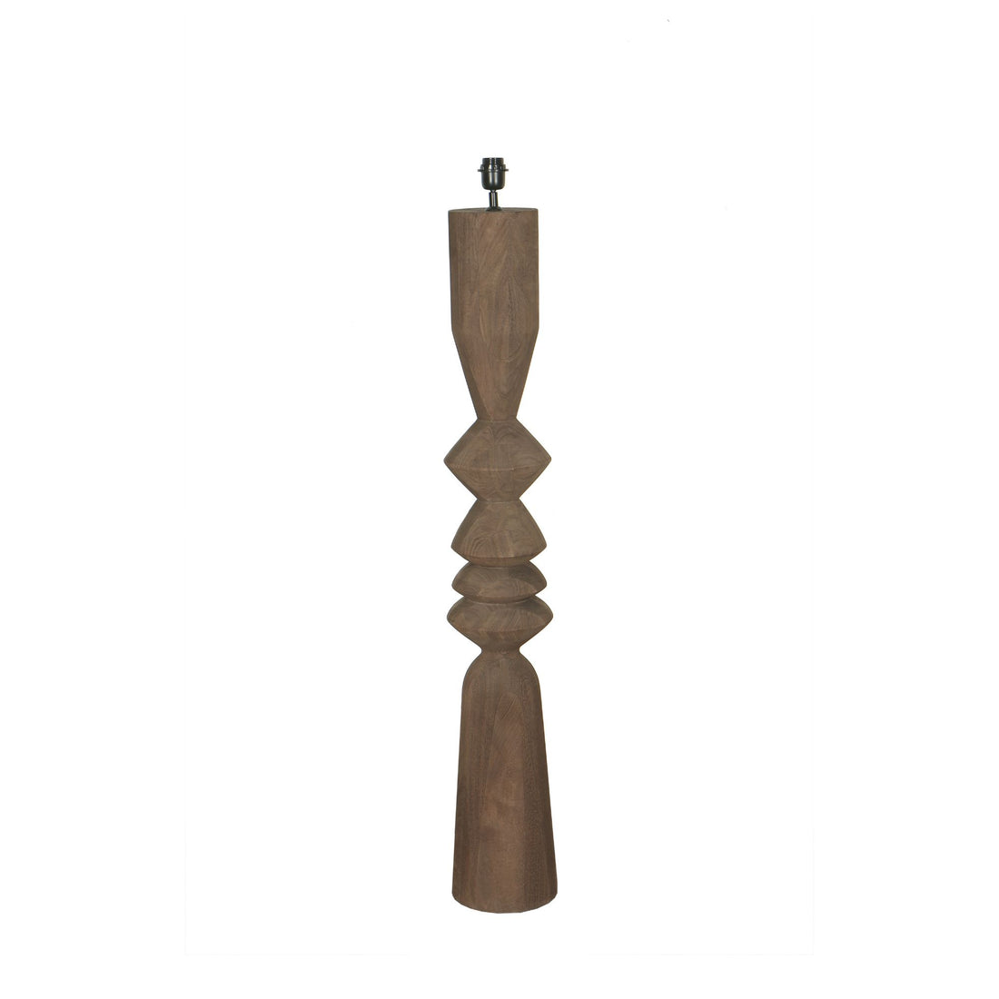 Lampadaire Elaine Marron Bois de Manguier Base Ronde H130cm PTMD