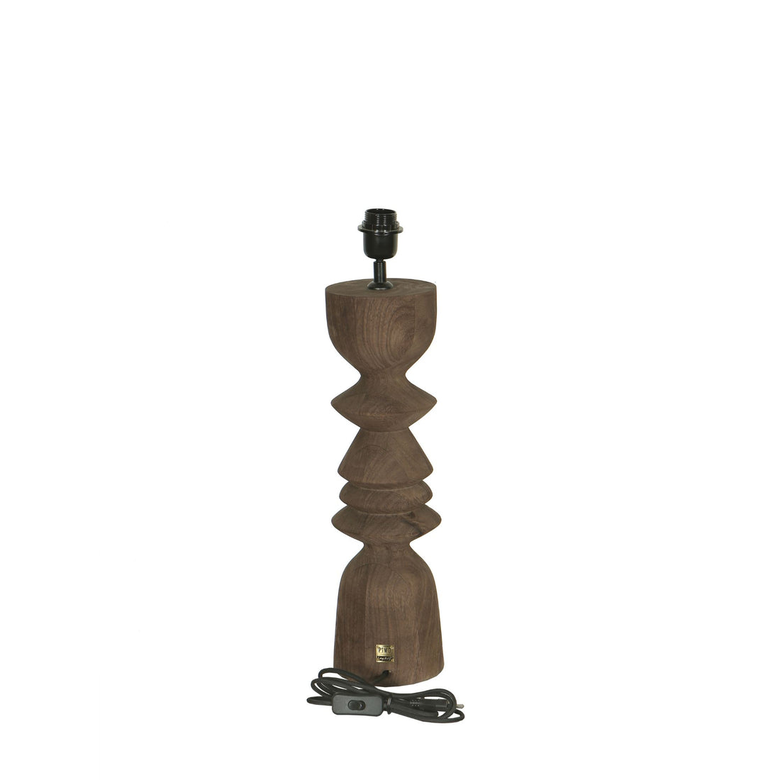 Lampe de table Elaine Marron Bois de Manguier Base Ronde PTMD