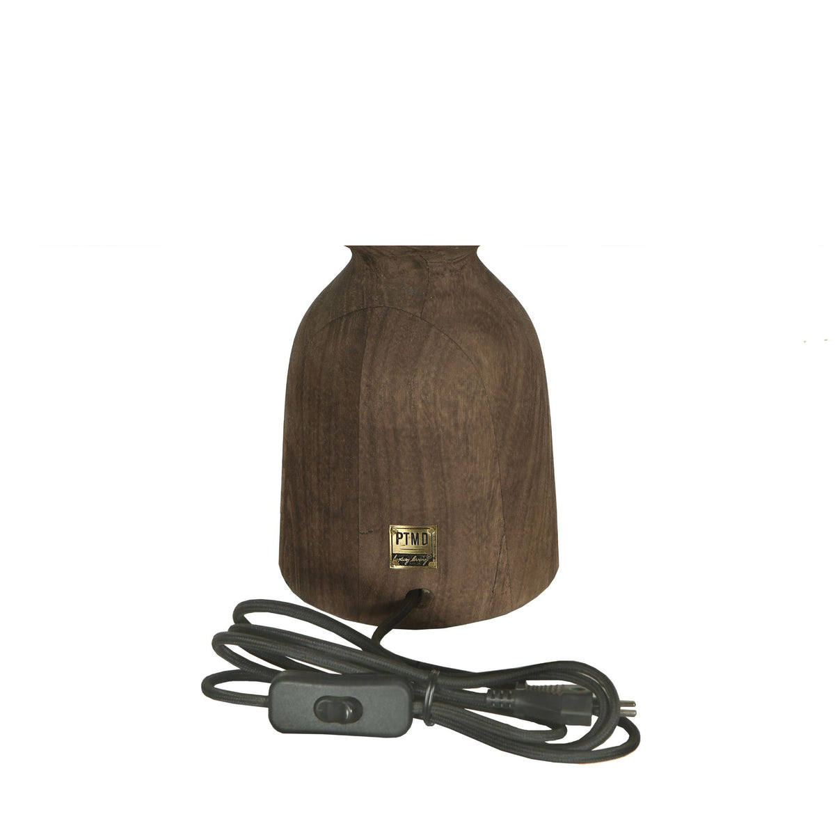 Lampe de table Elaine Marron Bois de Manguier Base Ronde PTMD