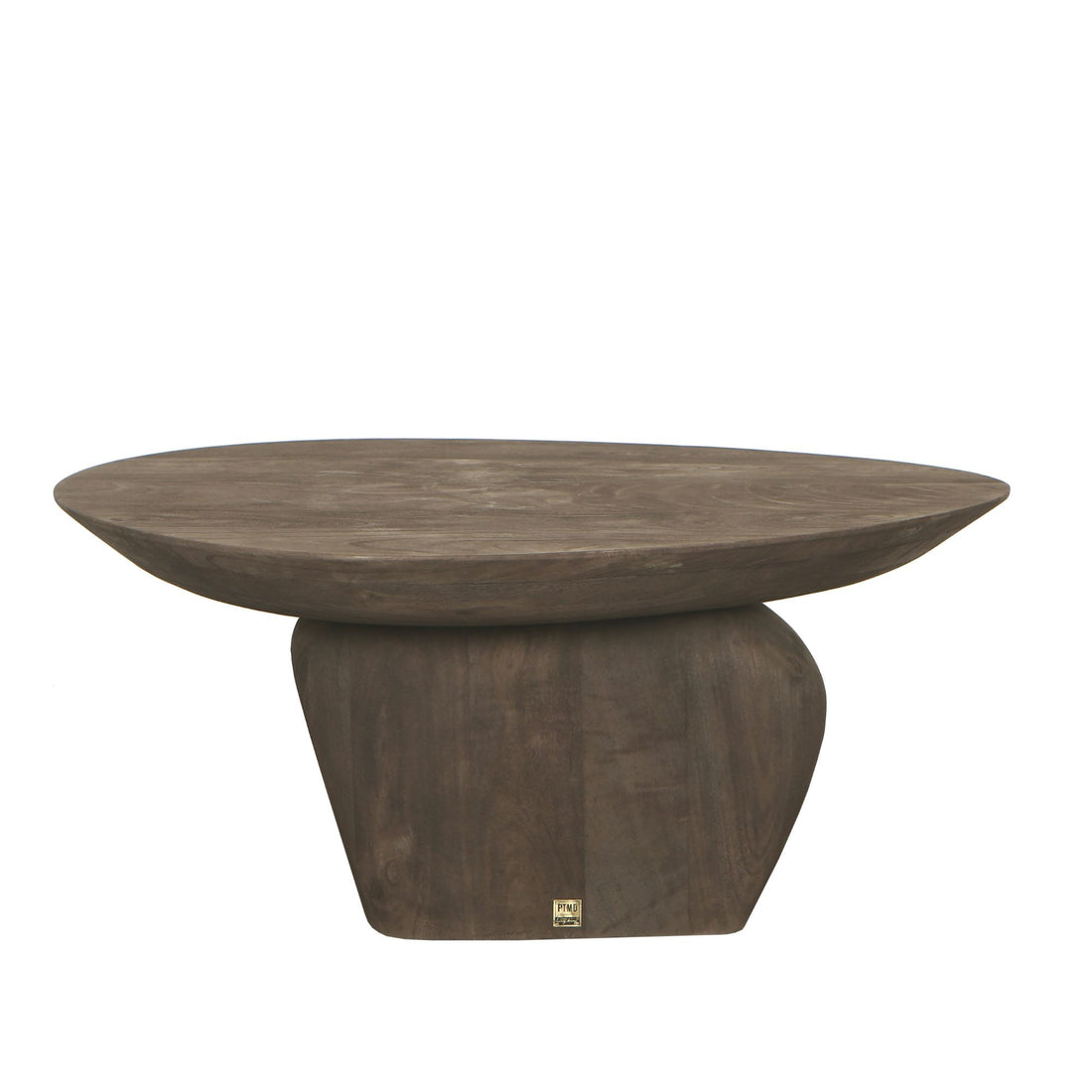 Table basse Harshad en bois de manguier marron, forme organique, PTMD