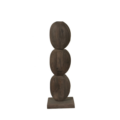Statue ronde Kodey Brown en bois de manguier PTMD