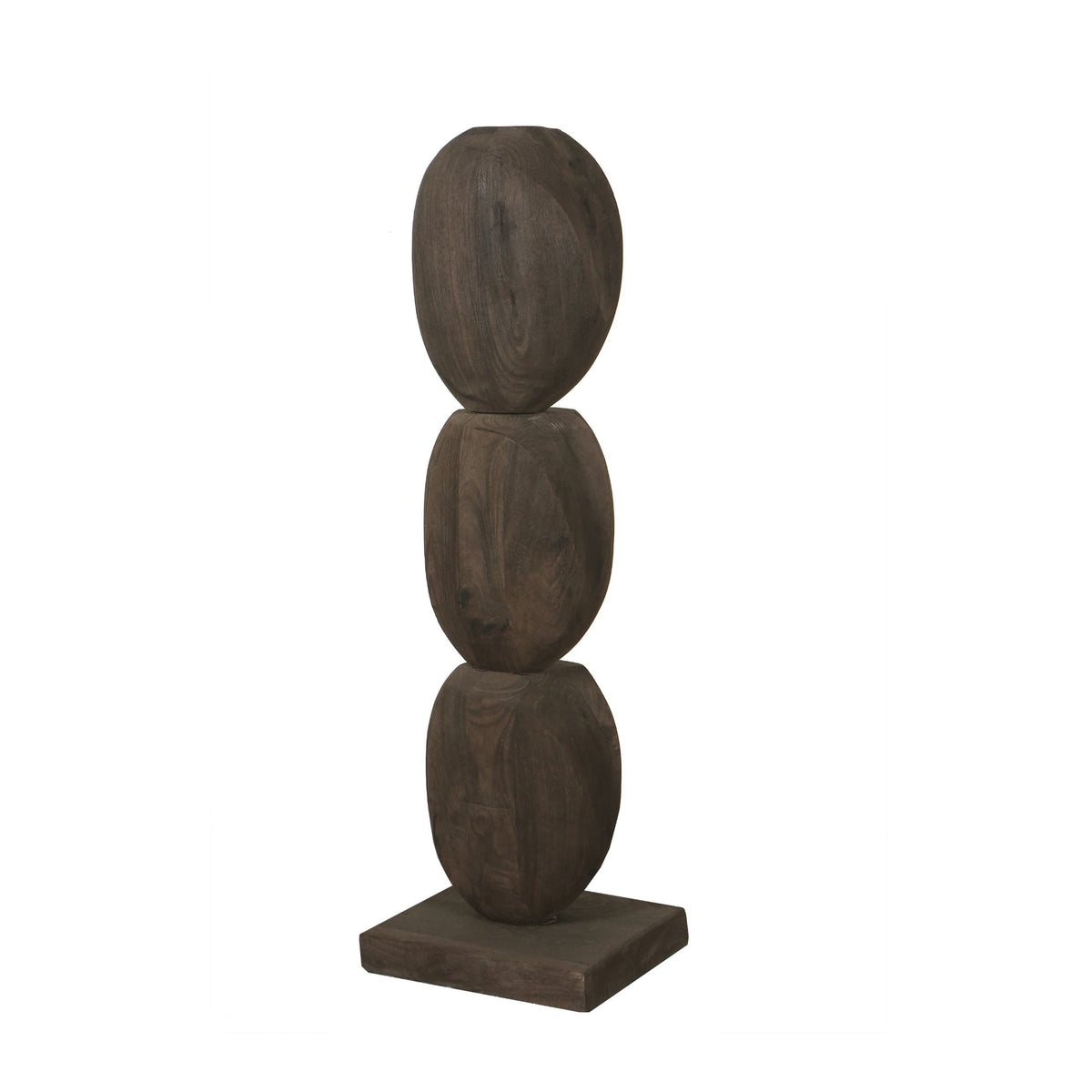 Statue ronde Kodey Brown en bois de manguier PTMD