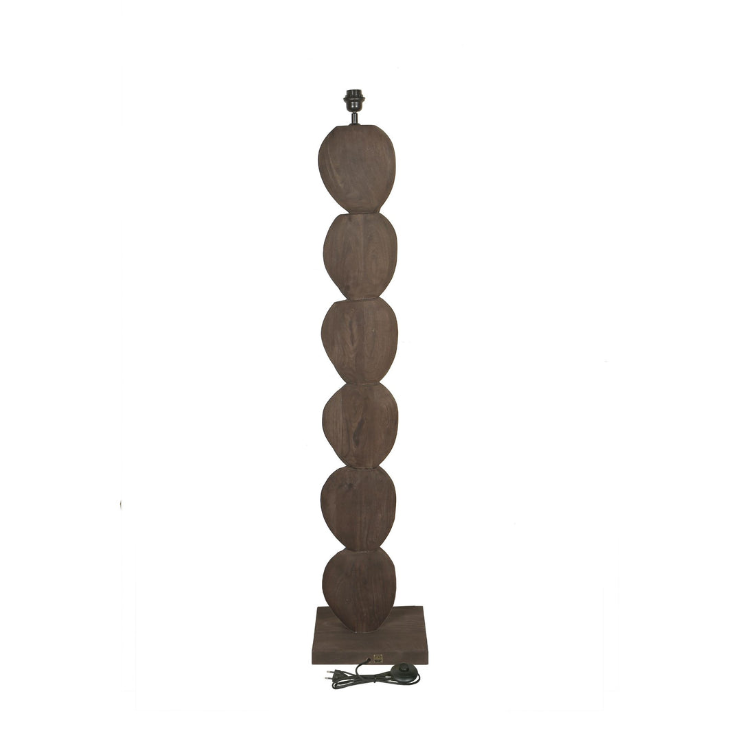 Lampadaire Kodey avec pied en bois de manguier marron PTMD