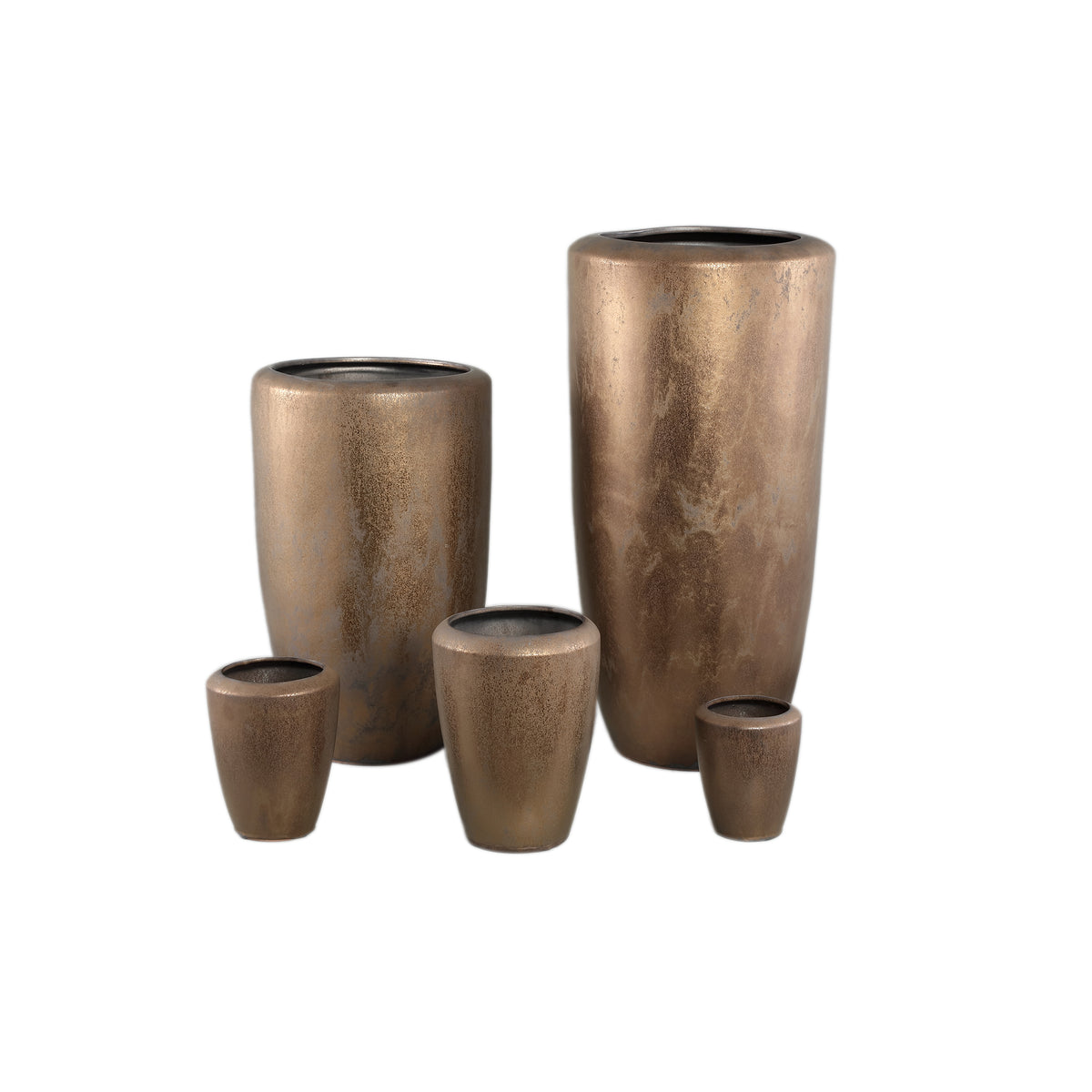 Kyleigh Bronze Rond Pot en Céramique Lisse High XL PTMD