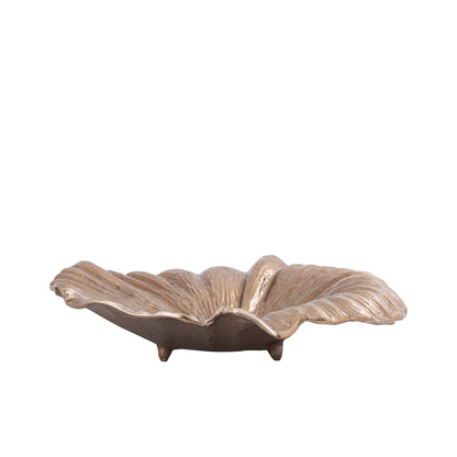 Assiette Losh BrownGold Alu Wavy Leaf Ovale PTMD