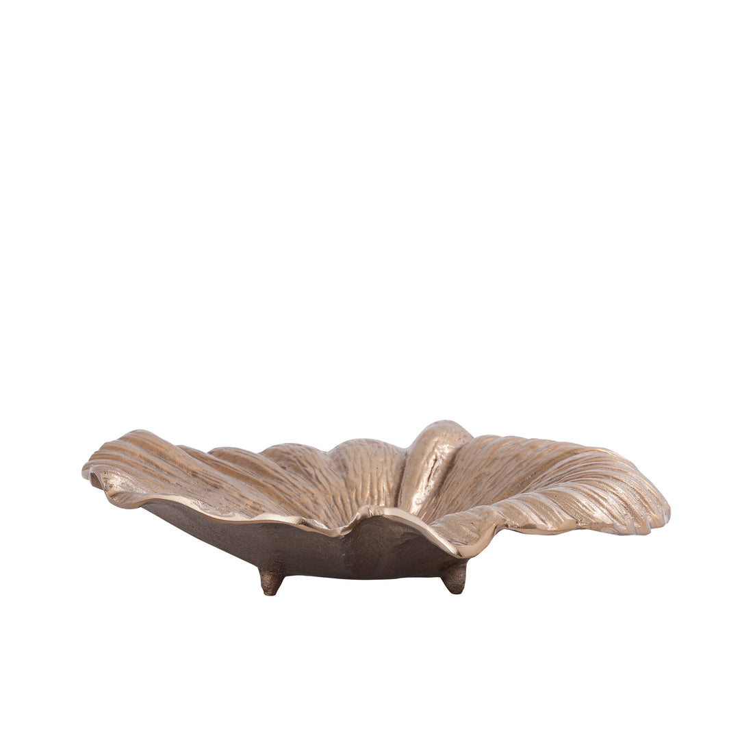 Assiette Losh BrownGold Alu Wavy Leaf Ovale PTMD