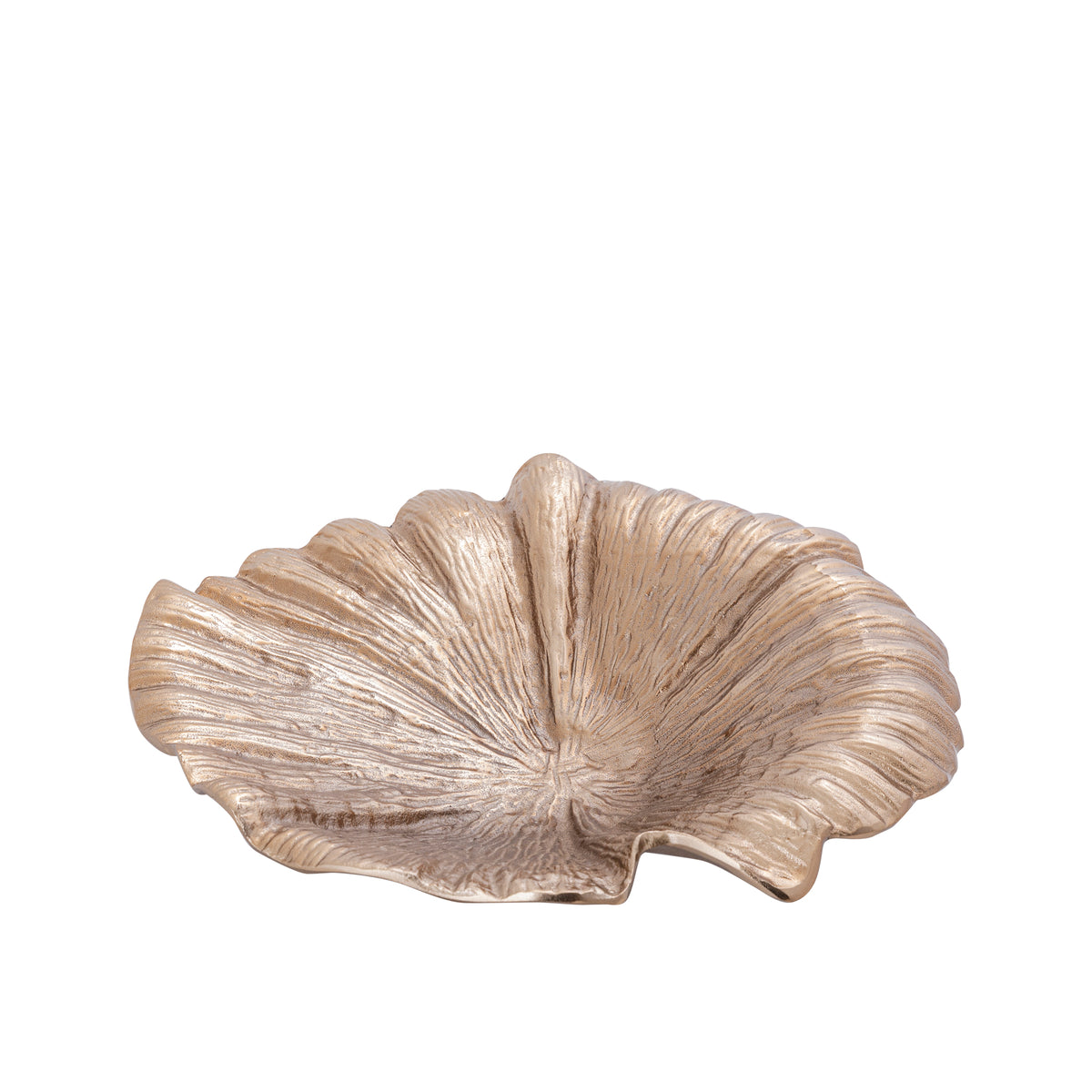 Assiette Losh BrownGold Alu Wavy Leaf Ovale PTMD